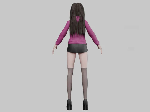 Basic classic girl V37035 3D Model
