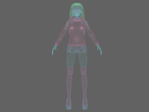 Basic classic girl V37035 Modèle 3D