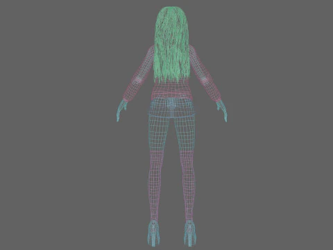 Basic classic girl V37035 3D Model