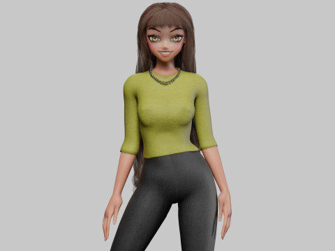 Basic cool girl V36222 3D Model