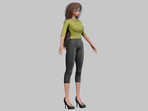 Basic cool girl V36222 3D Model
