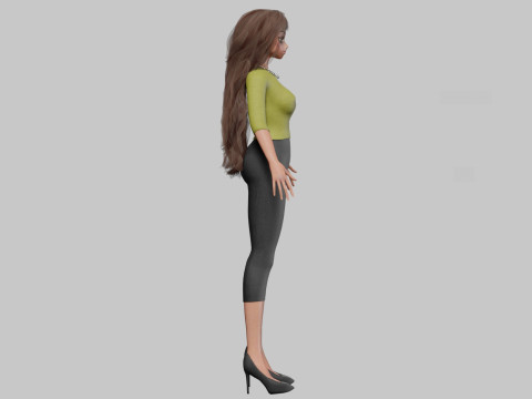 Basic cool girl V36222 3D Model