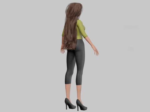 Basic cool girl V36222 3D Model