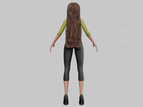 Basic cool girl V36222 3D Model