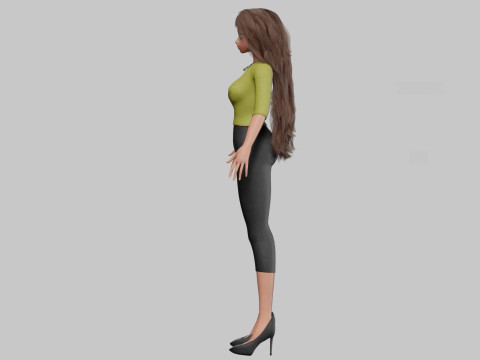 Basic cool girl V36222 3D Model