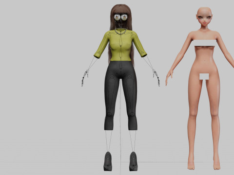 Basic cool girl V36222 3D Model