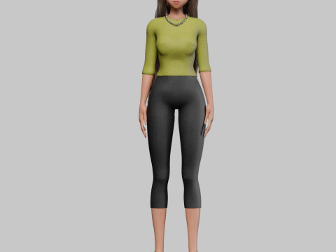 Basic cool girl V36222 3D Model