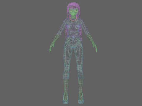 Basic cool girl V36222 3D Model