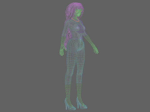 Basic cool girl V36222 3D Model
