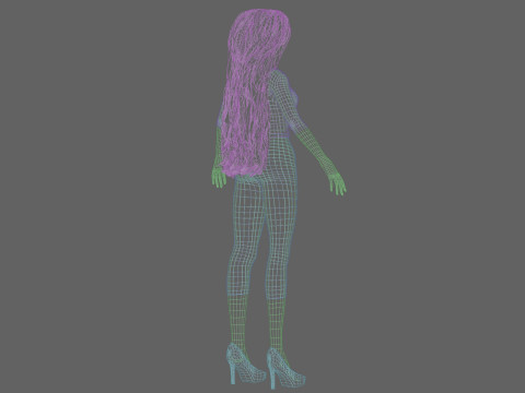 Basic cool girl V36222 3D Model
