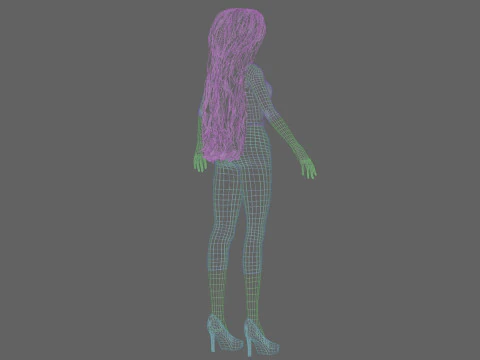 Basic cool girl V36222 3D Model