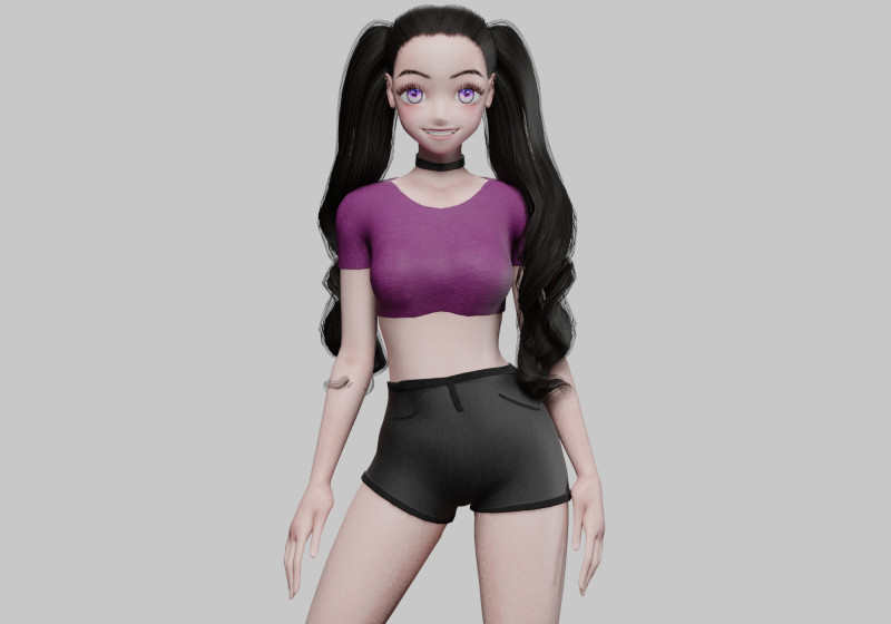 Basic cute girl V33111 3D 모델 .c4d .max .obj .3ds .fbx .stl .blend 