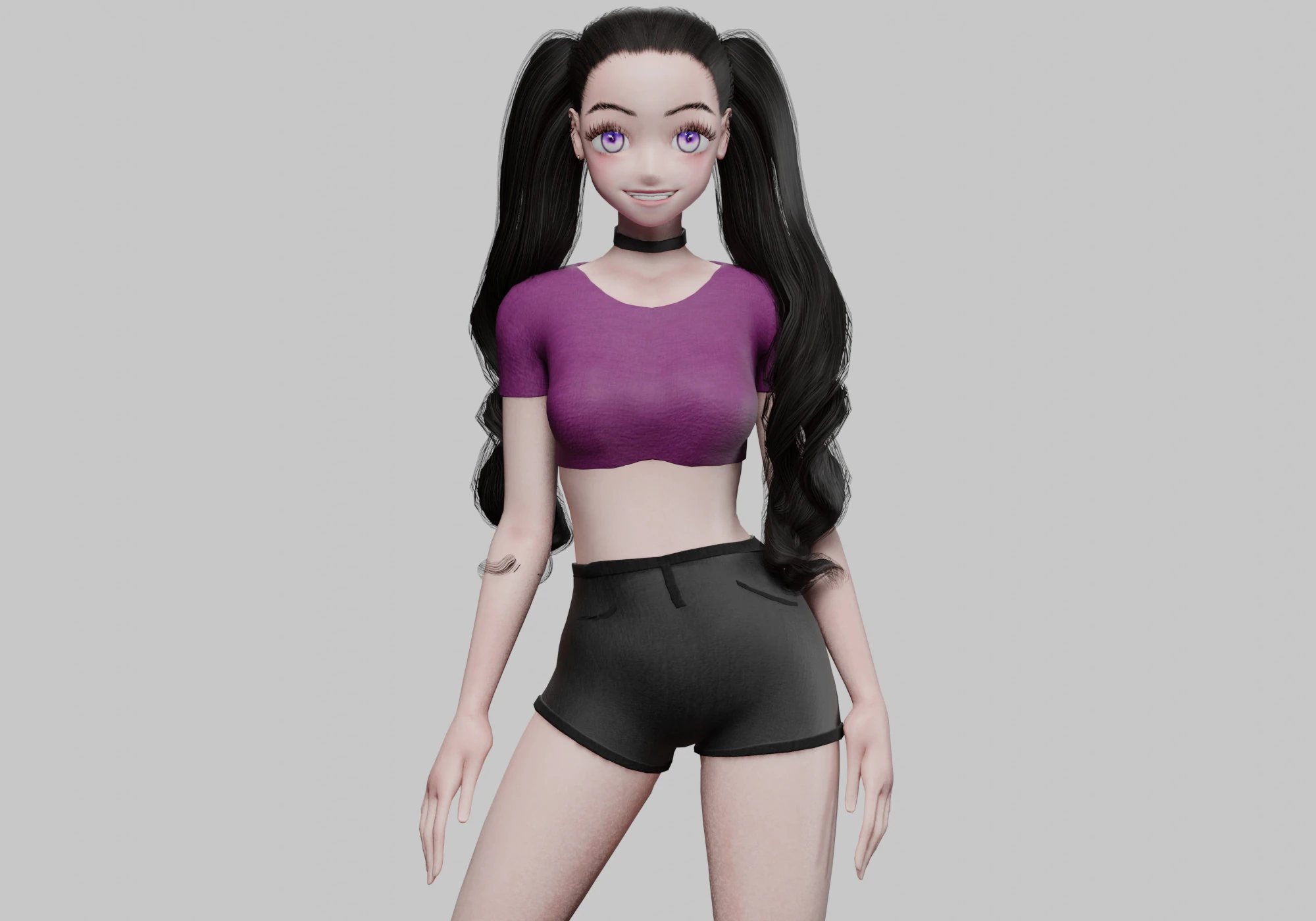 Basic cute girl V33111 3D Model .c4d .max .obj .3ds .fbx .stl .blend 