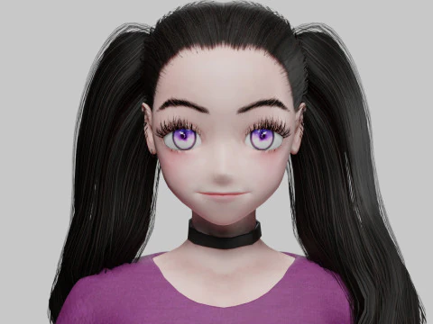 Basic cute girl V33111 3D Model