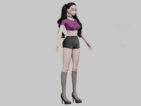 Basic cute girl V33111 3D 모델