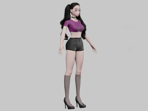 Basic cute girl V33111 3D Model