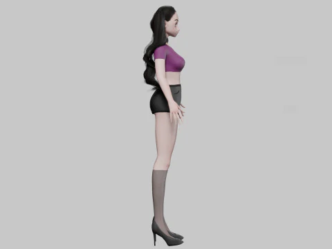Basic cute girl V33111 3D Model