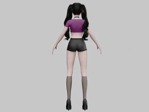 Basic cute girl V33111 3D Model