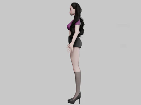 Basic cute girl V33111 3D Model
