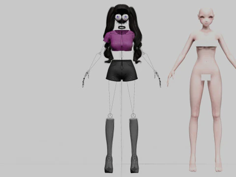 Basic cute girl V33111 3D Model