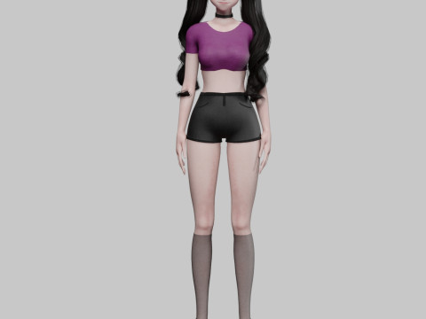 Basic cute girl V33111 3D 모델