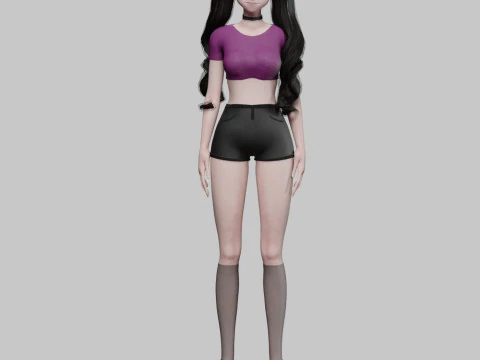 Basic cute girl V33111 3D Model