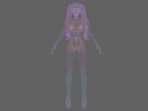 Basic cute girl V33111 3D Model