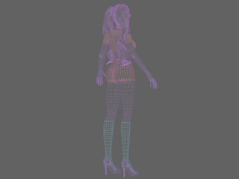 Basic cute girl V33111 3D Model