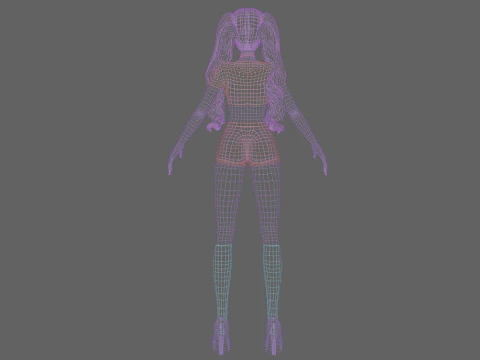 Basic cute girl V33111 3D Model