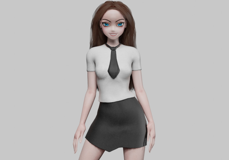 Basic Standard girl V33462 Modelo 3D .c4d .max .obj .3ds .fbx .stl .blend 