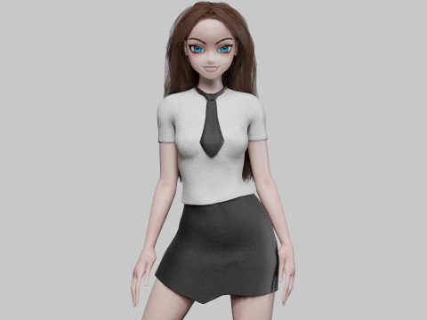 Basic Standard girl V33462 3D मॉडल