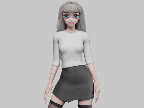 Basic sweet girl V33808 3D Model