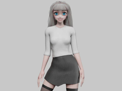 基础甜美少女V33808 3D 模型