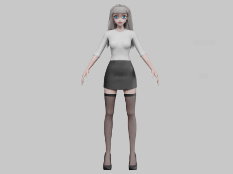 Basic sweet girl V33808 3D Model