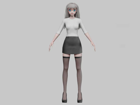 Basic sweet girl V33808 3D Model