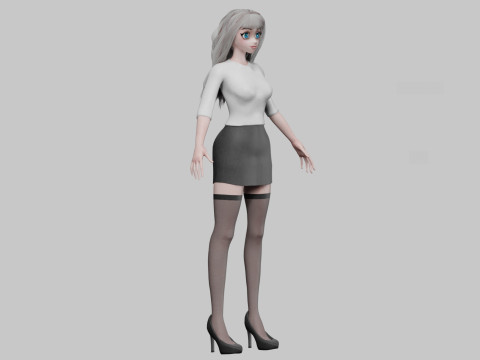 Basic sweet girl V33808 3D Model