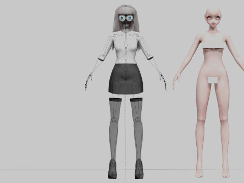 Basic sweet girl V33808 3D Model