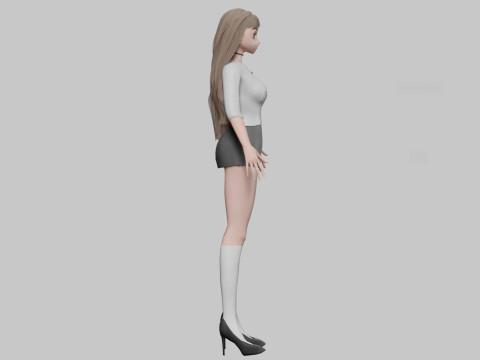 Beautiful anime girl V32172 3D Model