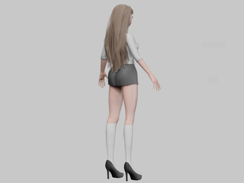 Beautiful anime girl V32172 3D Model