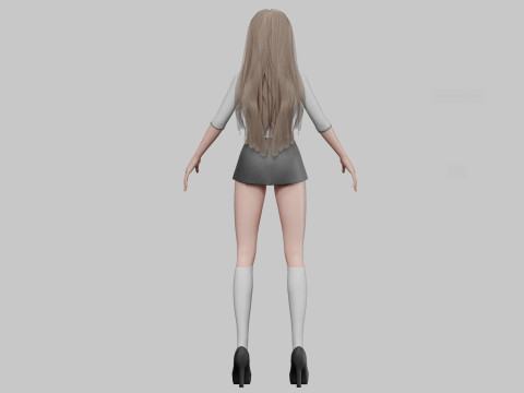 Beautiful anime girl V32172 3D Model
