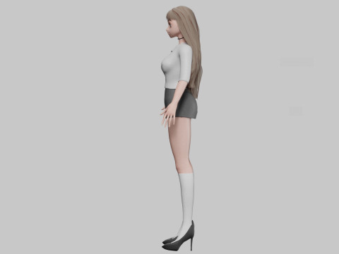 Beautiful anime girl V32172 3D Model