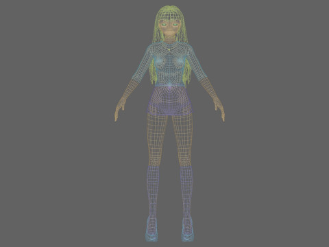Beautiful anime girl V32172 3D Model
