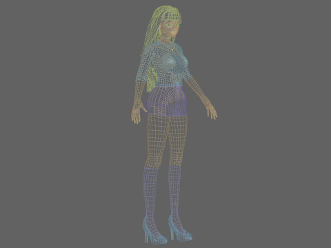 Beautiful anime girl V32172 3D Model