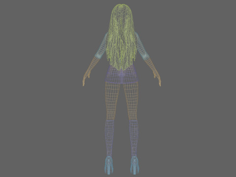 Beautiful anime girl V32172 3D Model