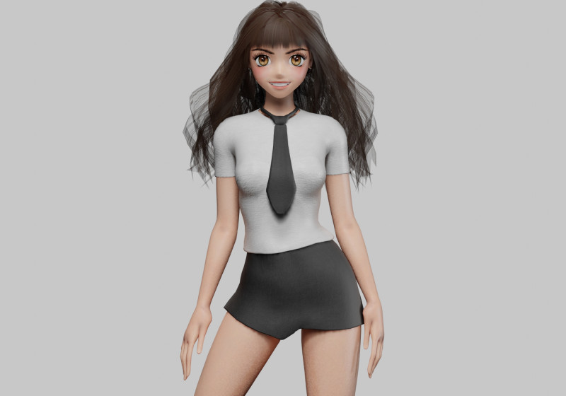Beautiful Basic girl V32696 3D मॉडल .c4d .max .obj .3ds .fbx .stl .blend 