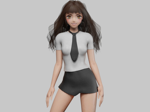 Beautiful Basic girl V32696 3D Model