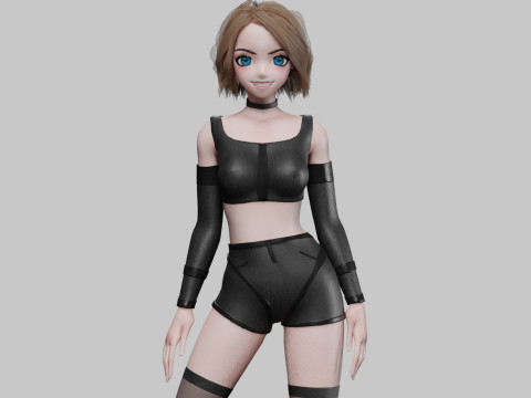 Cartoon anime girl V32993 Modèle 3D