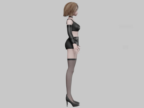 Cartoon anime girl V32993 3D Model