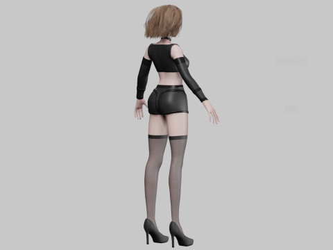 Cartoon anime girl V32993 3D Model