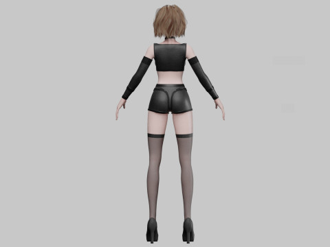 Cartoon anime girl V32993 3D Model